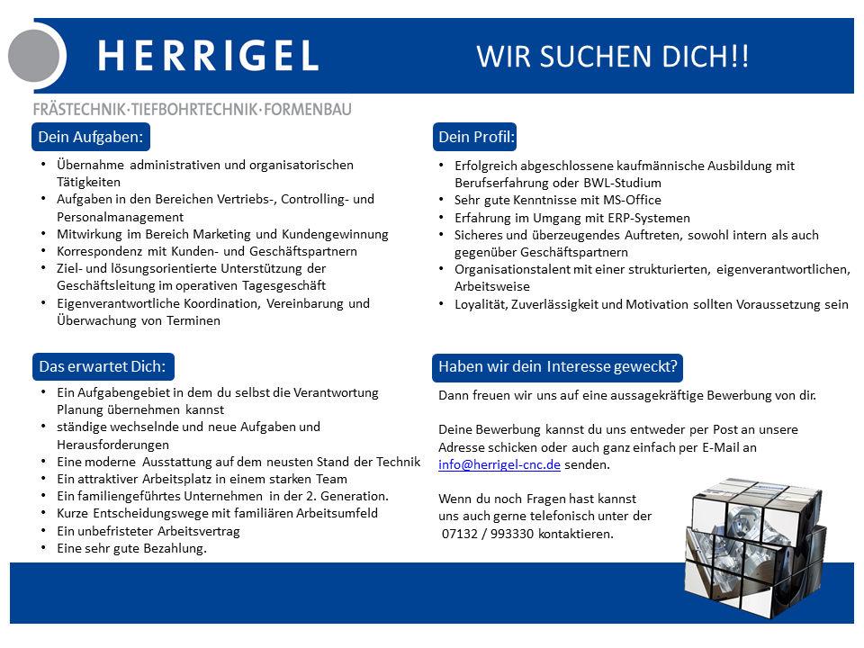 Stellenanzeige Assistenz der GF